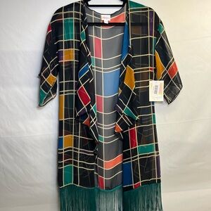 LuLaRoe Vibrant Plaid Kimono